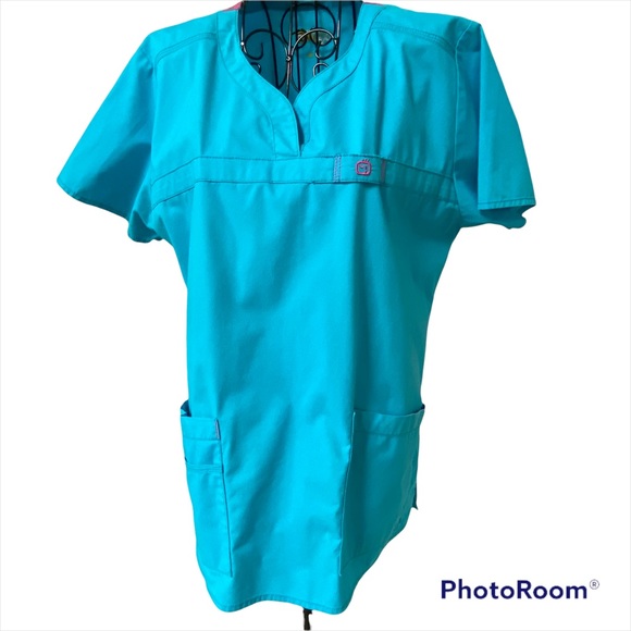 Wonder FLEX V-Neck Short Sleeve Scrub Top Size M - Picture 1 of 8